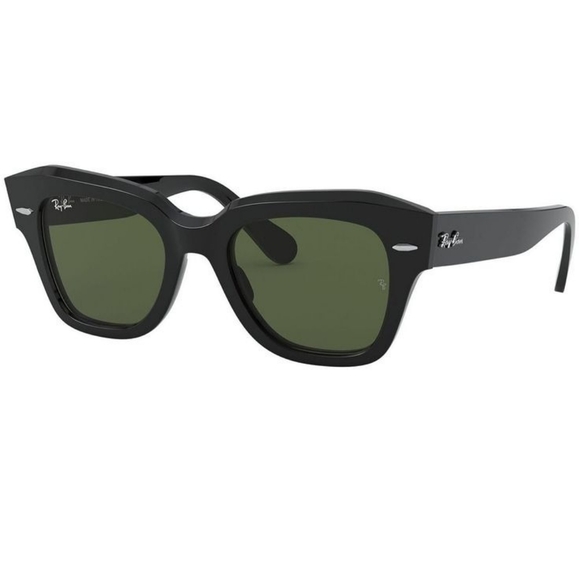 RayBan State Street Green G15 Lenses RB2186 Black Frame Men & Women - Picture 8 of 15
